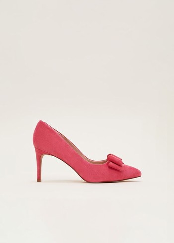 Phase Eight Suede Bow Front Courts Heels Pink Canada | ZKUMAQ-456